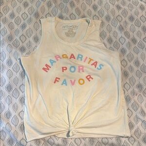 Fifth Sun Cream Tank with Vibrant Text